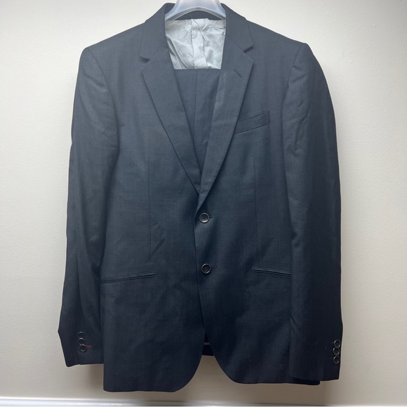 BESPOKEN charcoal gray suit  size 42R - Picture 1 of 16